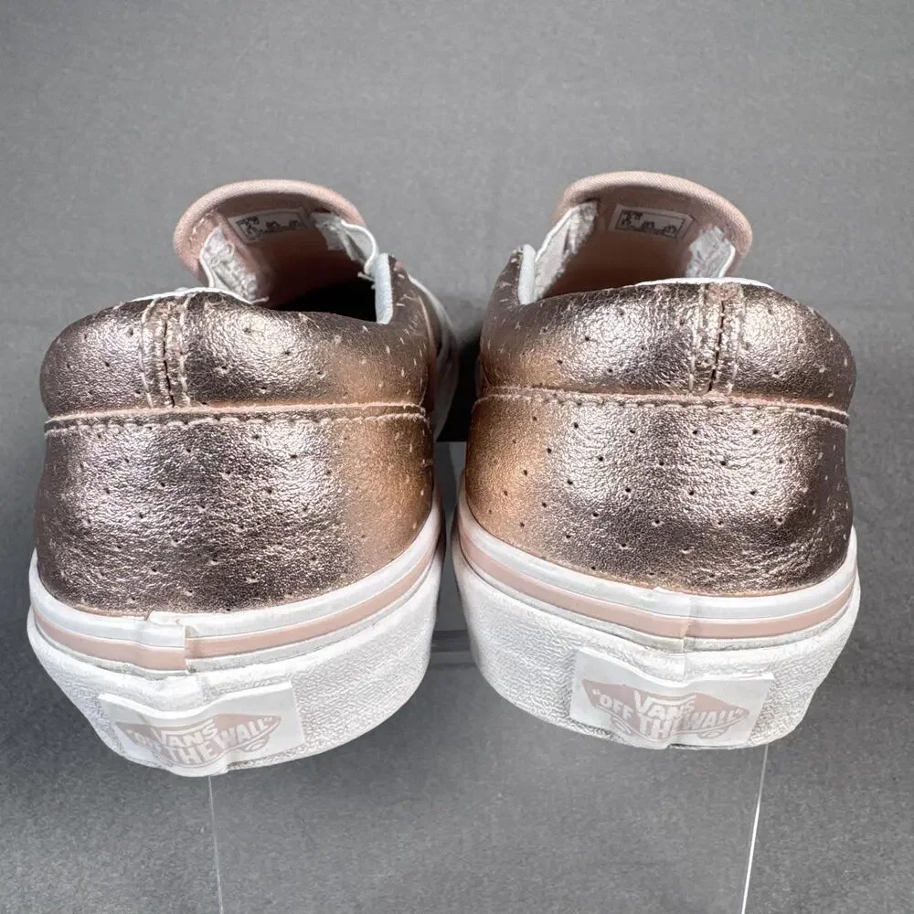 Vans Slip-On Shoes Womens Size 5.0 Metallic‎ Leather Low Top Skate EUR 36.5